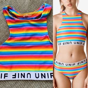 UNIF Rainbow Racerback Swim Top or Sports Bra